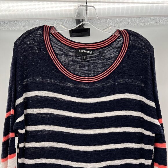 Express Women's Scoop Neck 3/4 Sleeve Sweater Multicolor Size XS Round Hem - Picture 2 of 9